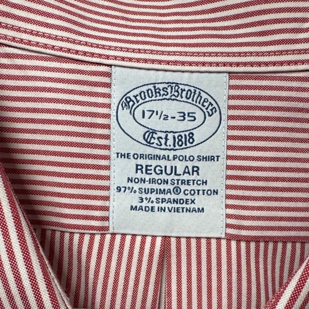 Brooks Brothers Red and White Striped Button Down Shirt. Wworn once.